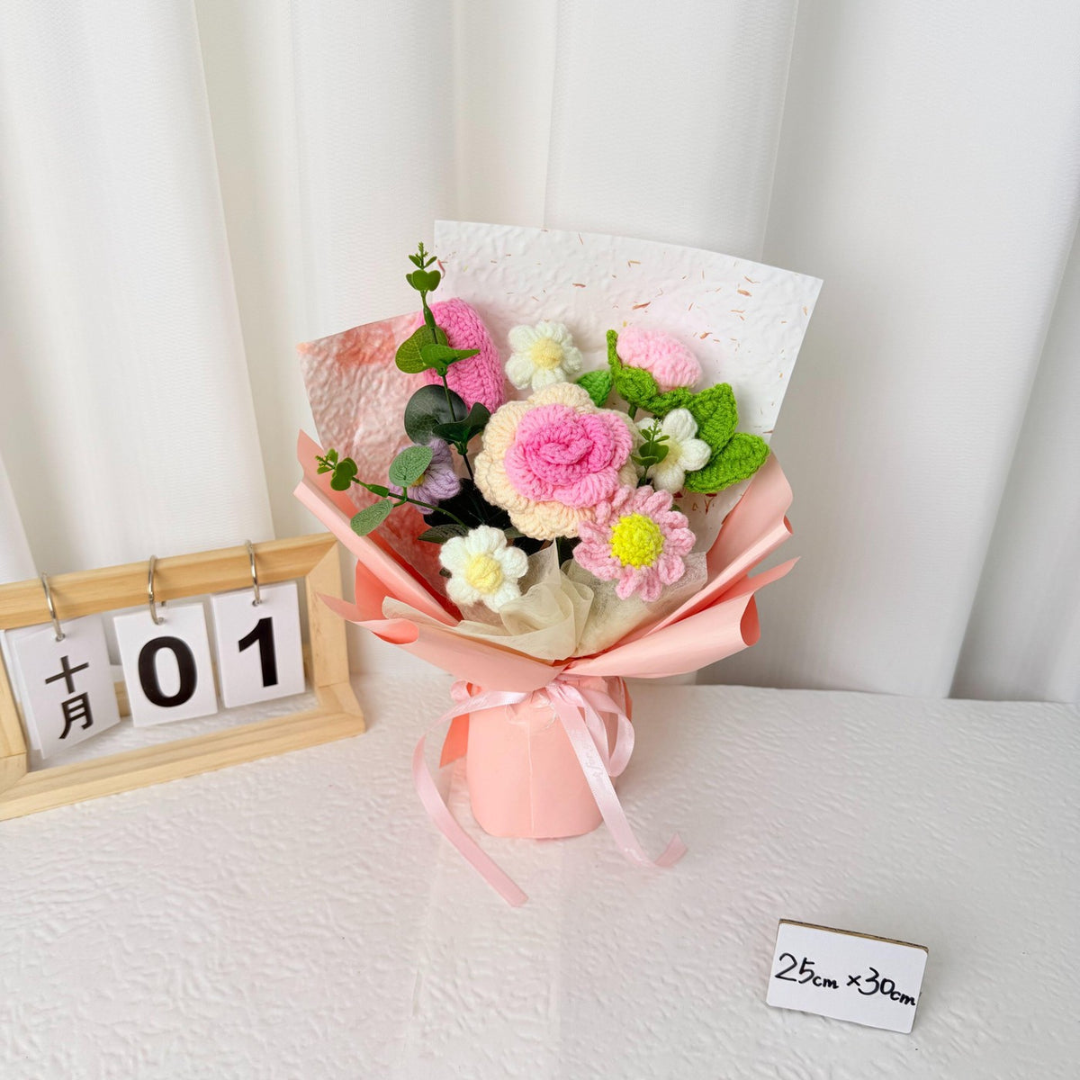 Small Pink Mixed Crochet Bouquet