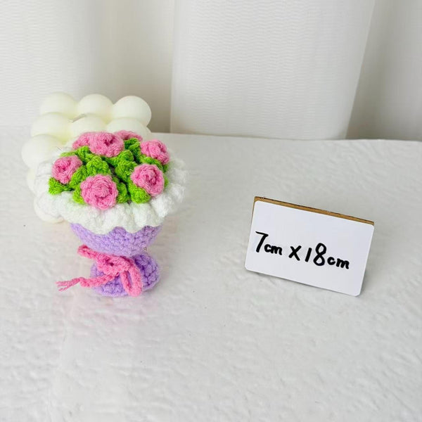 Pink & Lavender Scalloped Mini Crochet Bouquet