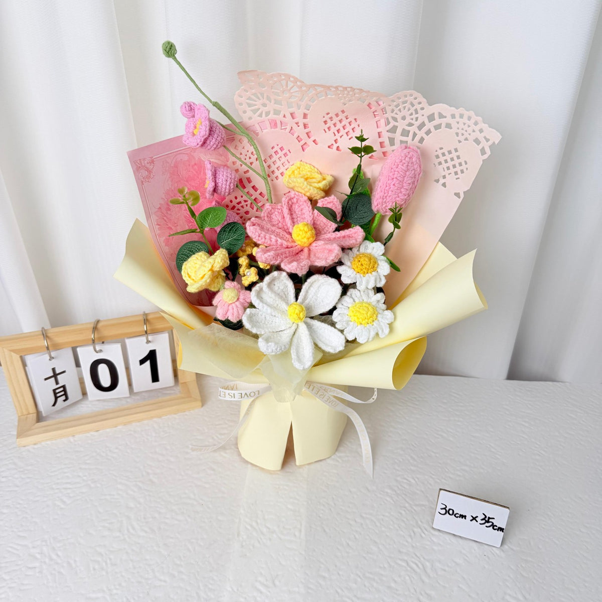 Pink Garden Mixed Crochet Bouquet