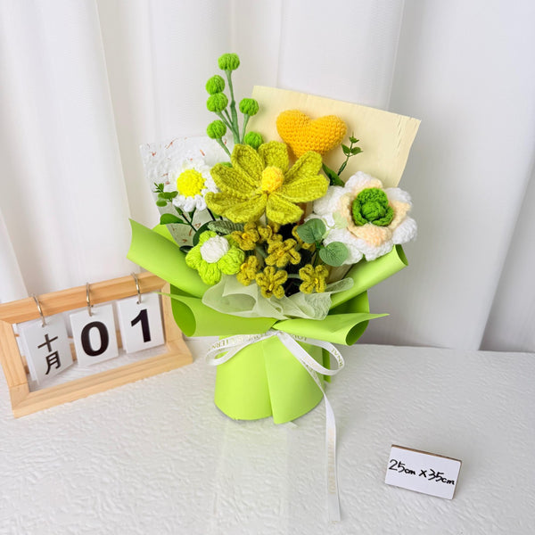 Yellow & Green Crochet Bouquet