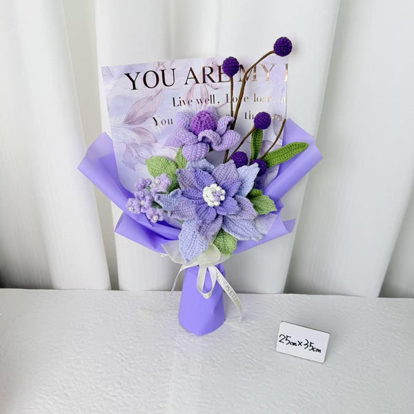 Purple Garden Crochet Bouquet