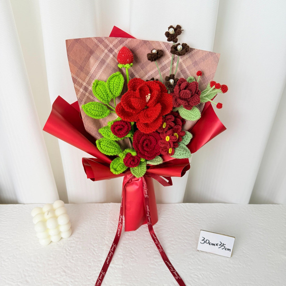 Red Rose Celebration Crochet Bouquet