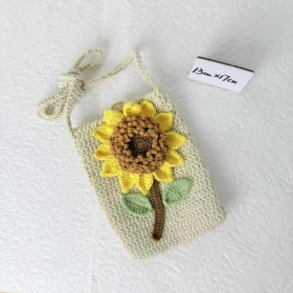 Sunflower Crochet Phone Bag