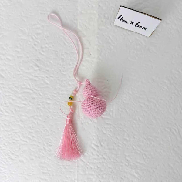 Pink Gourd Crochet Tassel Charm