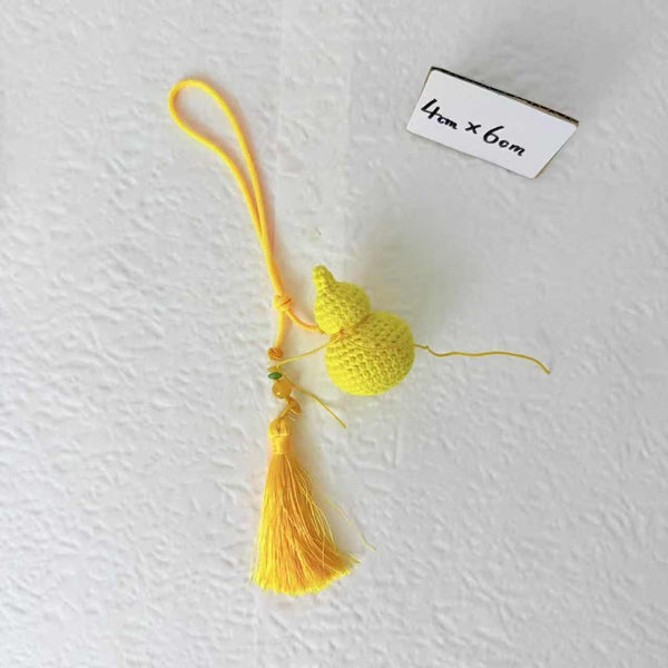 Yellow Gourd Crochet Tassel Charm