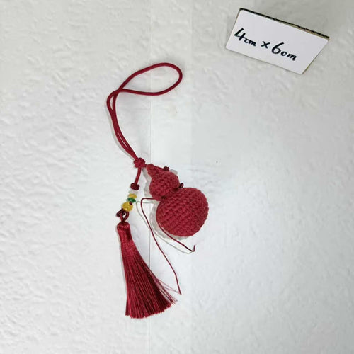 Burgundy Gourd Crochet Tassel Charm