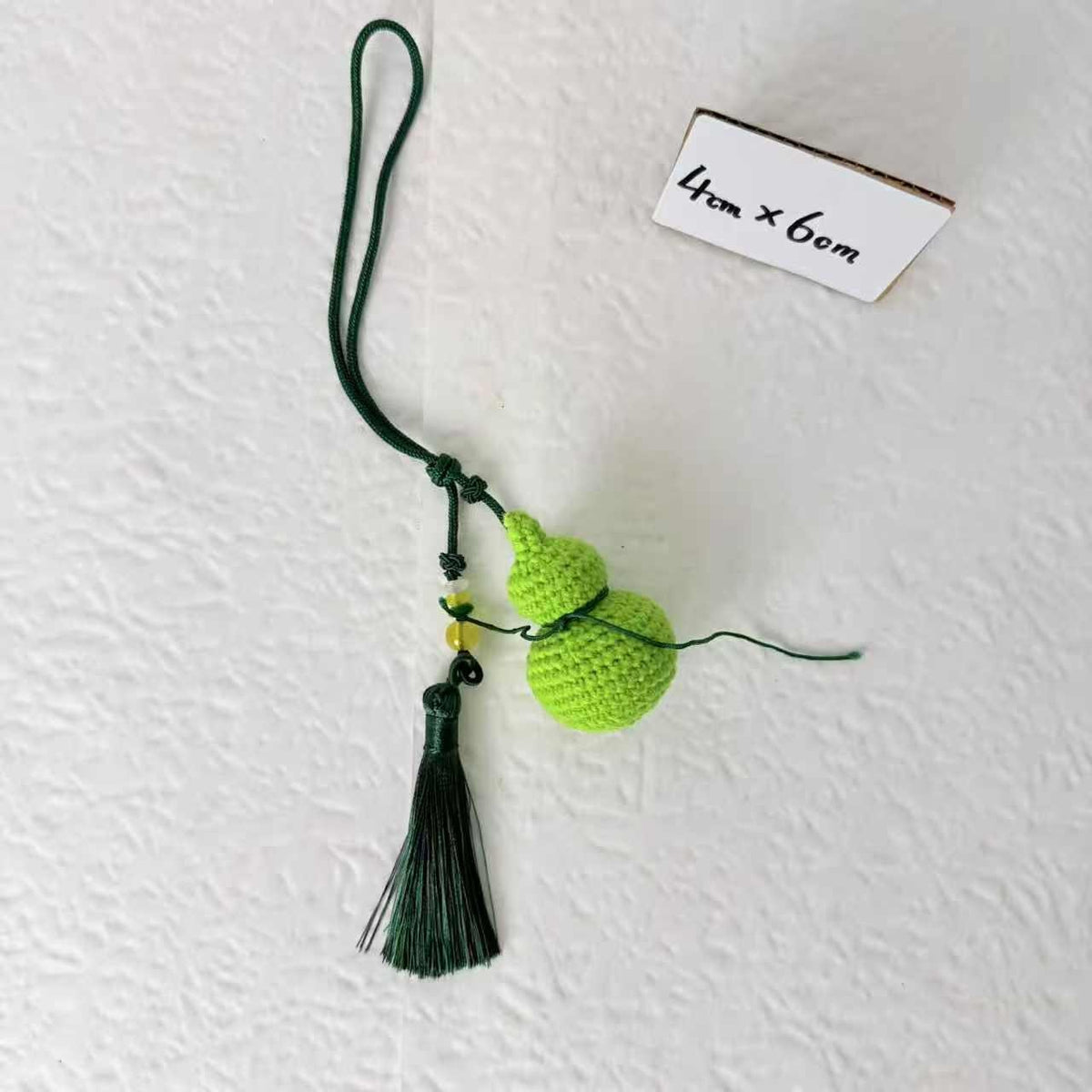 Green Gourd Crochet Tassel Charm