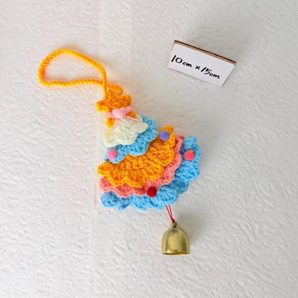 Orange & Blue Crochet Tree Charm