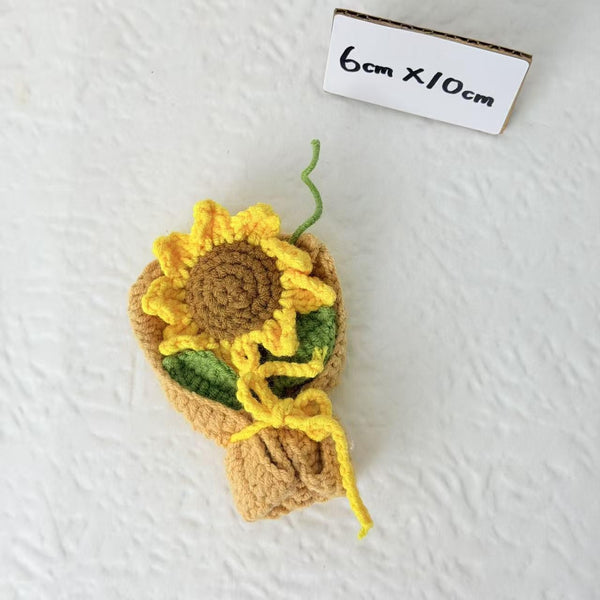 Slim Sunflower Mini Crochet Bouquet