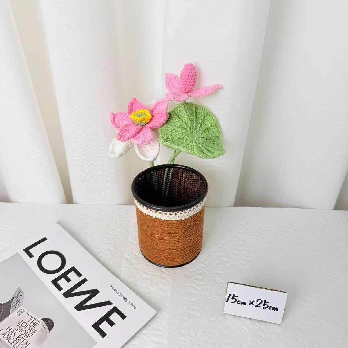Pink Crochet Flower in a Pot
